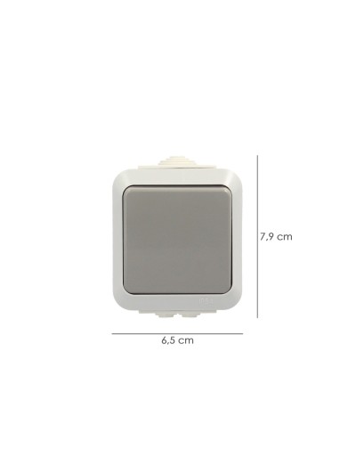 Interruptor / Conmutador Oryx Simple con tapa gris