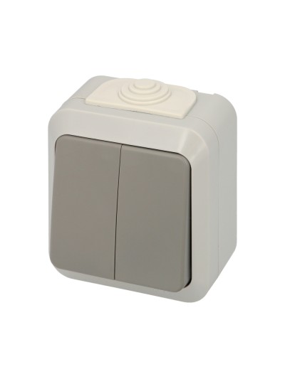 Interruptor / Conmutado Oryx  Doble con tapa gris