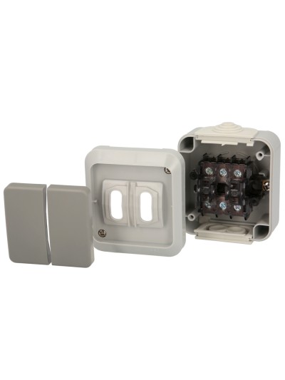 Interruptor / Conmutado Oryx  Doble con tapa gris