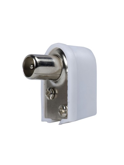 Conector Tv Macho Acodado  9,5 mm.