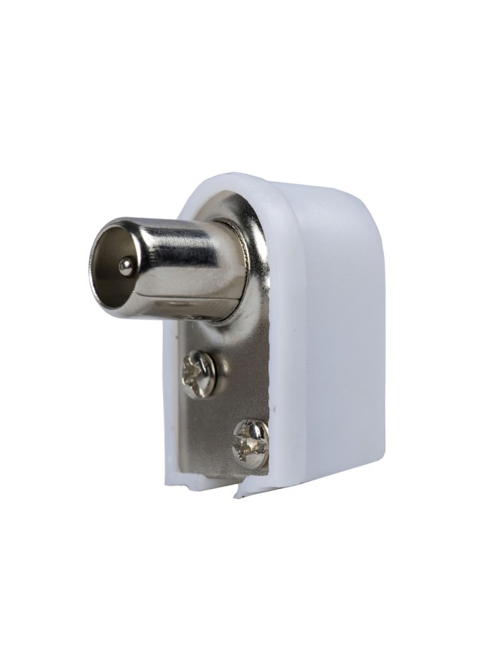 Conector Tv Macho Acodado  9,5 mm.