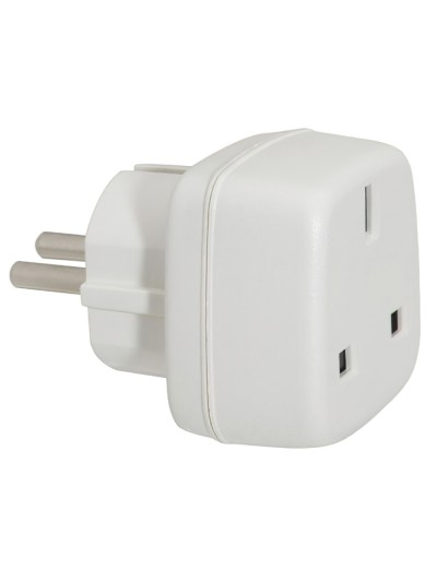 Adaptador Viaje De Toma Inglesa A Schuko