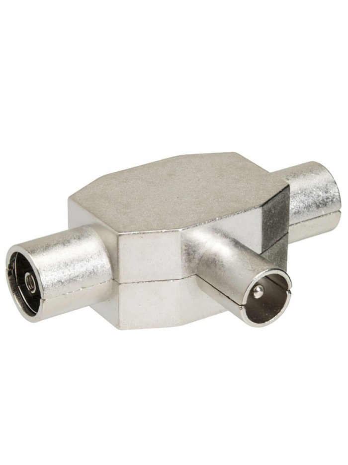 Distribuidor TV Blindado Metal 1 Macho + 2 Hembra