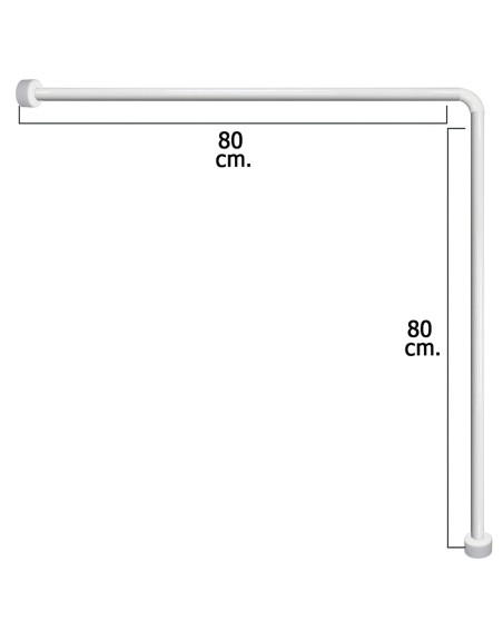 Barra Para  Cortina Ducha Universal Aluminio Blanco 80x80 cm.