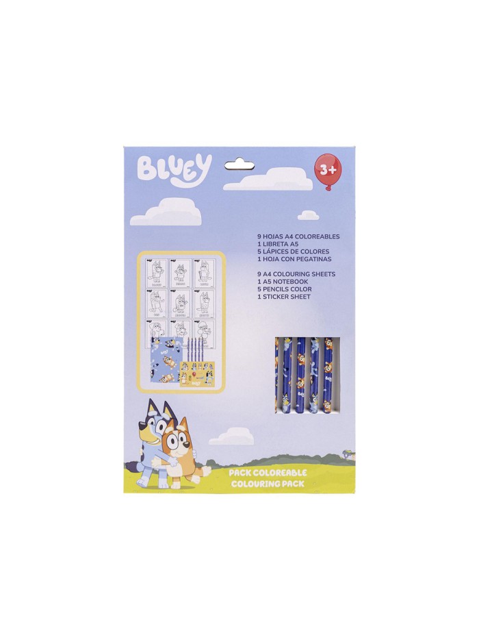 Set de papeleria coloreable bluey Set de papeleria coloreable bluey