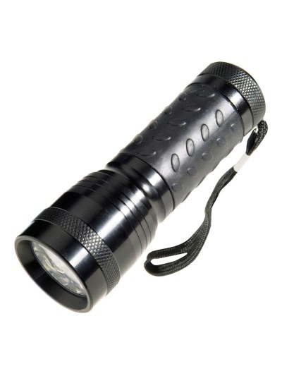 Linterna LED De Mano De Aluminio A Pilas	(3 AAA) 55 Lumenes 14 Leds Mango Engomado
