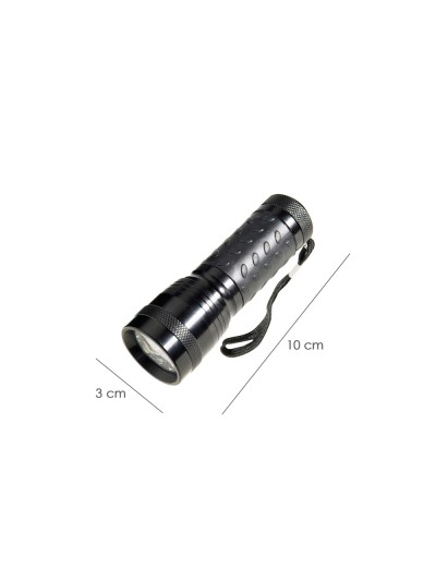 Linterna LED De Mano De Aluminio A Pilas	(3 AAA) 55 Lumenes 14 Leds Mango Engomado