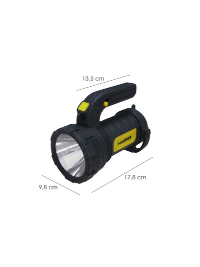Linterna LED De Mano Multifunción Con Asa A Pilas (3 AA) 200 Lumenes 3 Posiciones