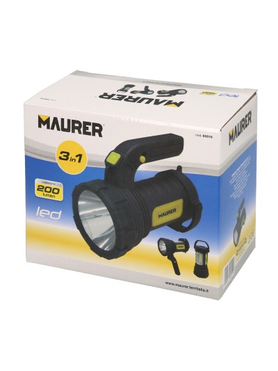 Linterna LED De Mano Multifunción Con Asa A Pilas (3 AA) 200 Lumenes 3 Posiciones