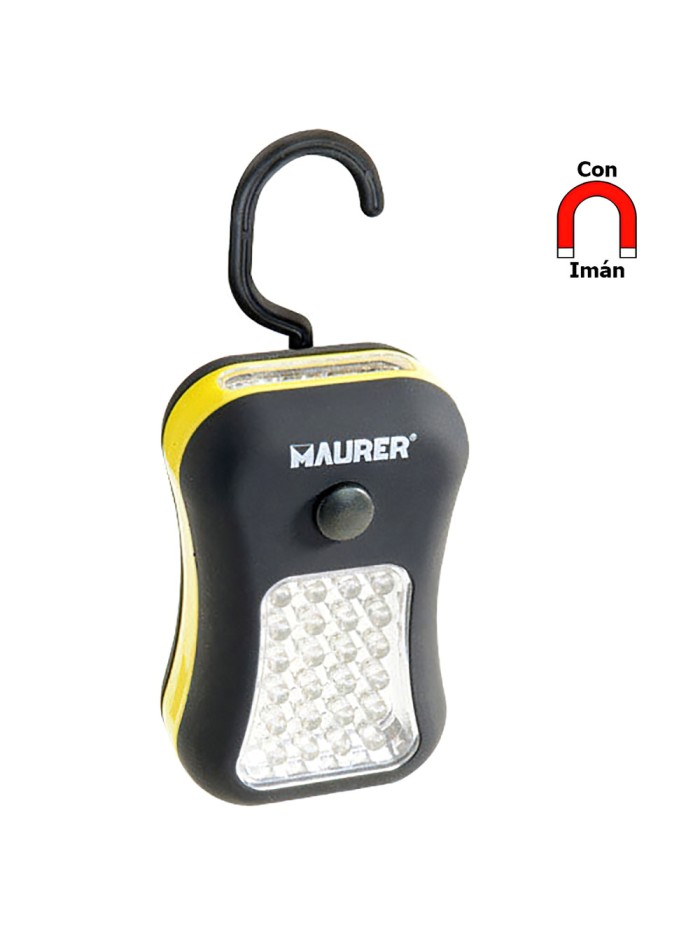 Linterna LED Multifunción A Pilas (3 AAA) 60 Lumenes 24+4 Leds Con Iman y Gancho