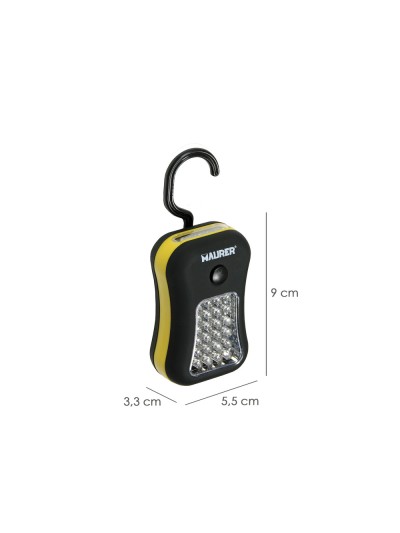 Linterna LED Multifunción A Pilas (3 AAA) 60 Lumenes 24+4 Leds Con Iman y Gancho
