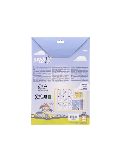 Set de papeleria coloreable bluey