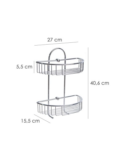 Cestillo Inoxidable Maurer Para Colgar 2 alturas 27x15x37 cm.