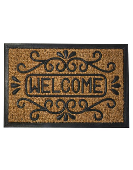 Felpudo Fibra Coco y Goma Welcome 40x60 cm.