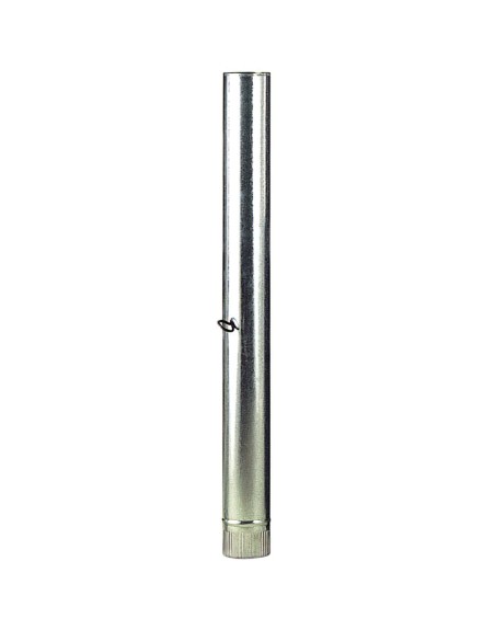 Wolfpack Tubo Estufa Acero Galvanizado Ø 100 mm, Ideal Estufas de Leña, Chimenea, Alta resistencia, Conducto Humos. Con Llave