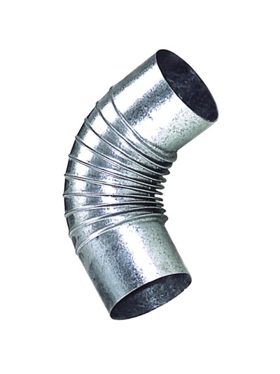 Codo Estufa Galvanizado de 130 mm. 90°.