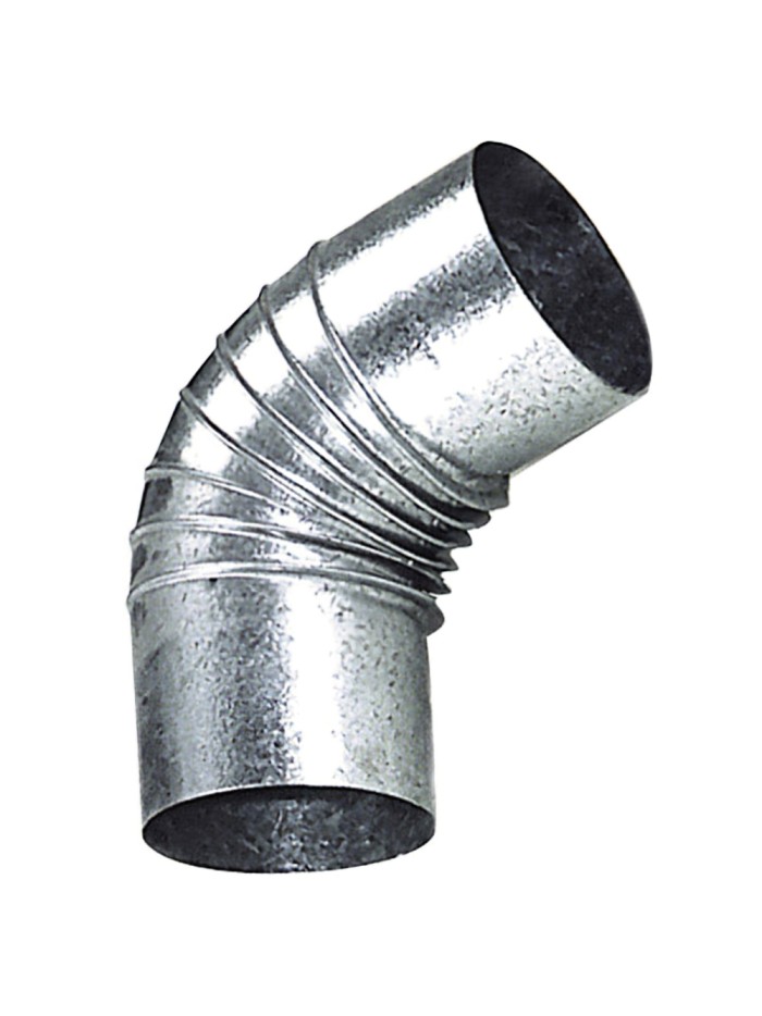 Codo Estufa Galvanizado de  100 mm. 45°.