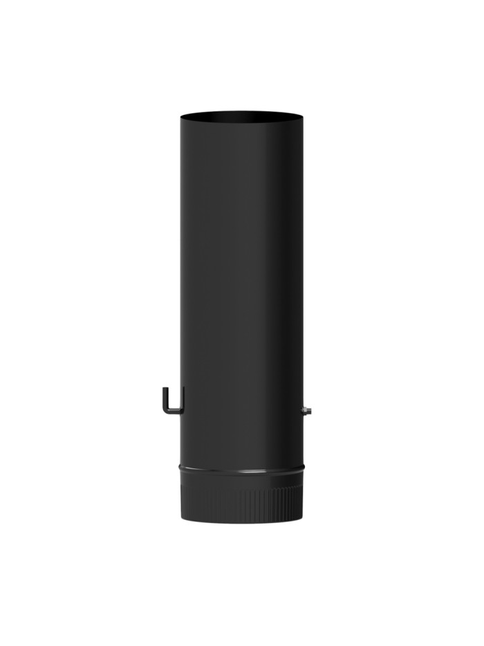 Wolfpack Tubo De Estufa Acero Vitrificado Negro Ø 120 mm. con Llave Estufas De Leña, Chimenea, Alta Resistencia, Color Negro