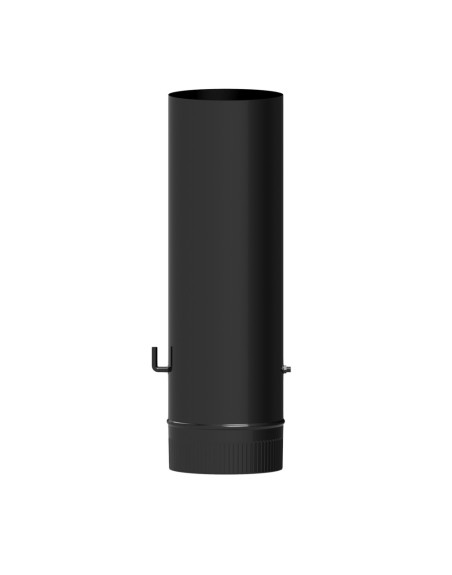 Wolfpack Tubo De Estufa Acero Vitrificado Negro Ø 120 mm. con Llave Estufas De Leña, Chimenea, Alta Resistencia, Color Negro