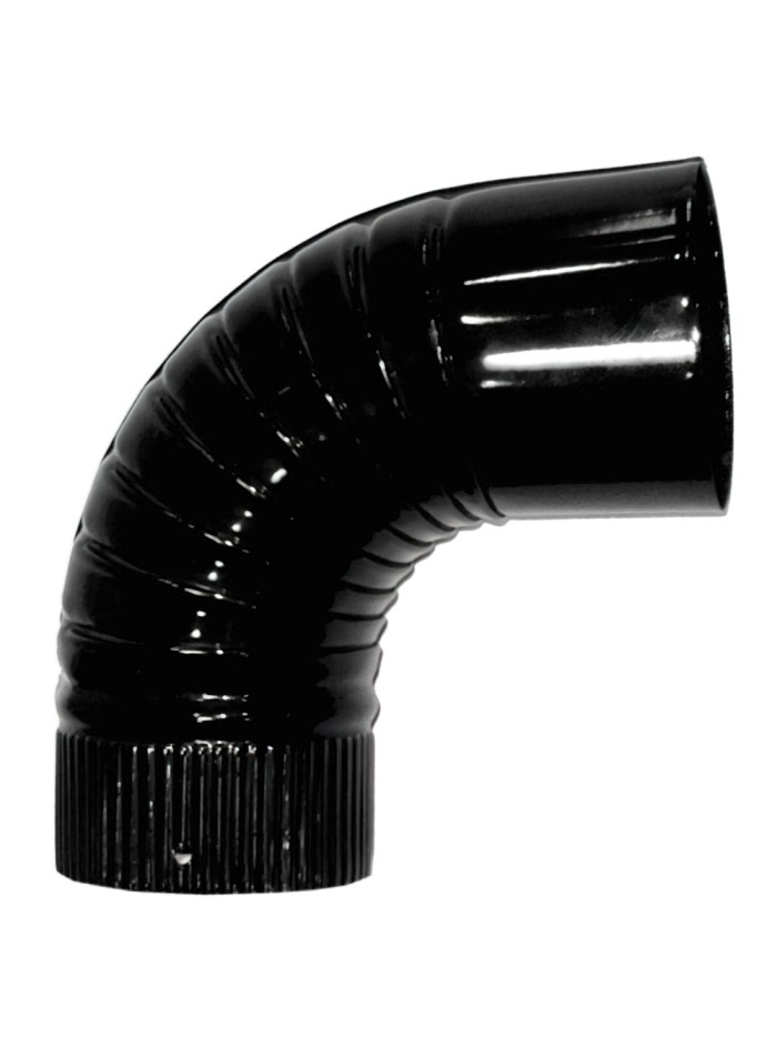 Codo Estufa Color Negro Vitrificado de 130 mm. 90°. Codo Estufa Color Negro Vitrificado de 130 mm. 90°.