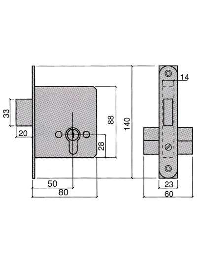 Cerradura Ucem 5300-hl/60