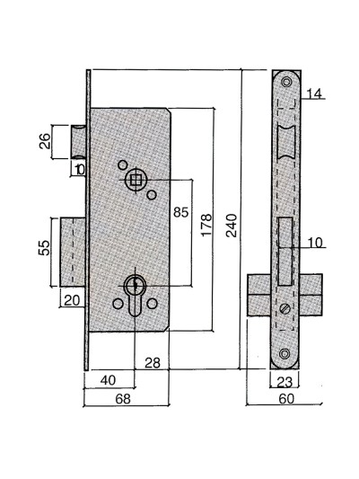 Cerradura Ucem 5255-hl/40