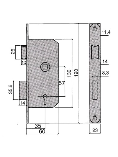 Cerradura Ucem 6134-hl/45