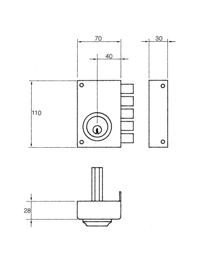 Cerradura Jis  233           11x7/ Derecha