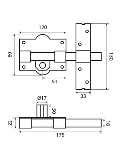 Cerrojo Fac 301-r/ 80-p