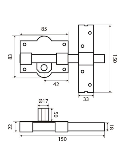 Cerrojo Fac 301-r/ 80-n