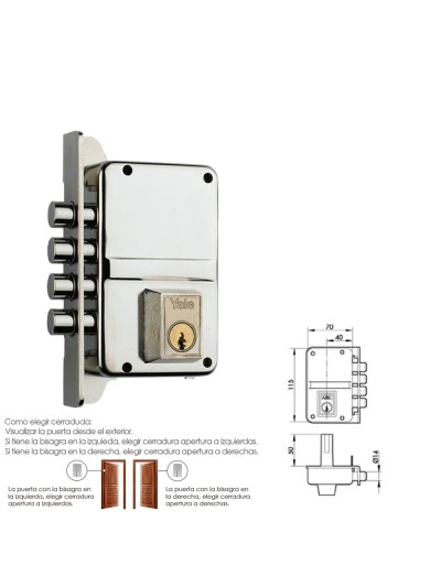 Cerradura Yale    8-hn/ izquierda