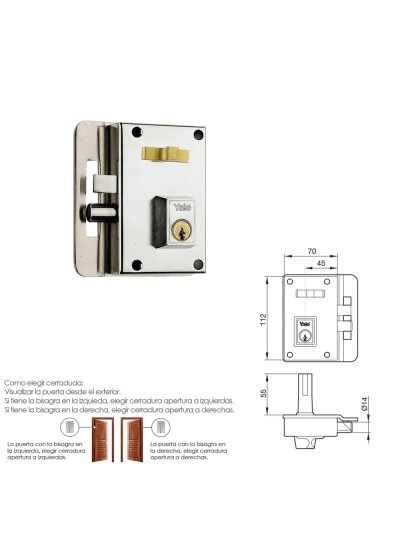 Cerradura Yale   10-0-hn/ izquierda