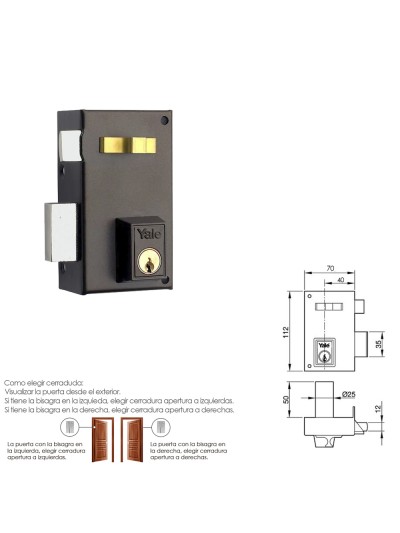Cerradura Yale   56-a/hpr/70/ Izquierda