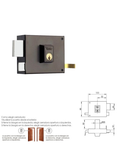 Cerradura Yale  125-a/hpr/10/ Izquierda