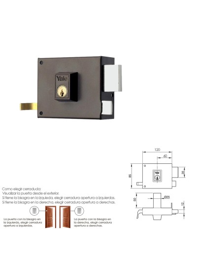 Cerradura Yale  125-a/hpr/12/ Derecha