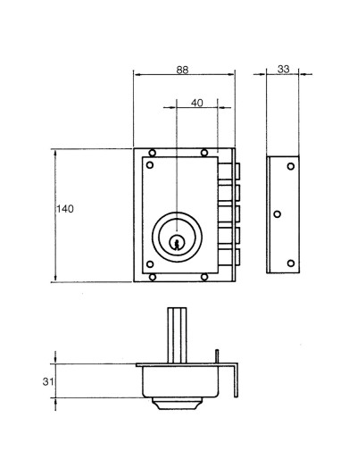 Cerradura Jis  242           11x7 Izquierda
