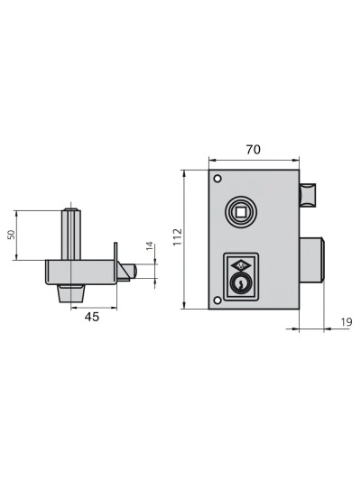 Cerradura Cvl   56br/70/he Izquierda