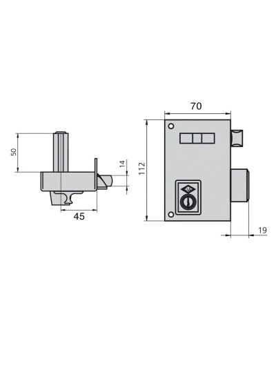 Cerradura Cvl   56a/70/he Derecha