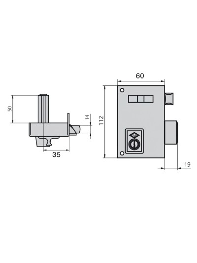 Cerradura Cvl 156a/60/he Izquierda