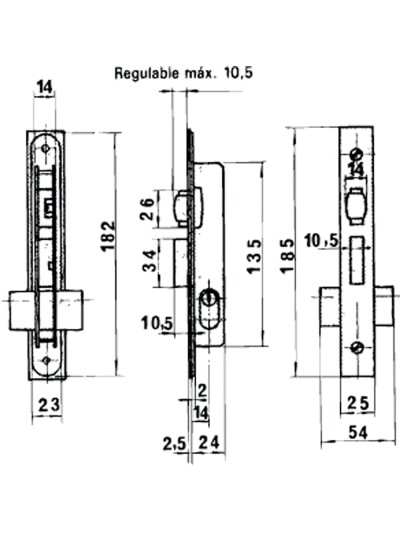 Cerradura Lince 5551 Aluminio   14 mm.