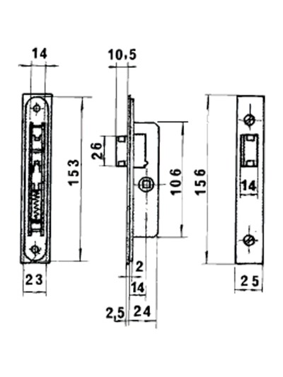 Cerradura Lince 5553 Aluminio   14 mm.