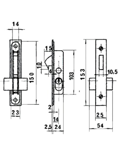 Cerradura Lince 5555 Aluminio   14 mm.