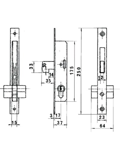 Cerradura Lince 5582n        Hn/17 mm.