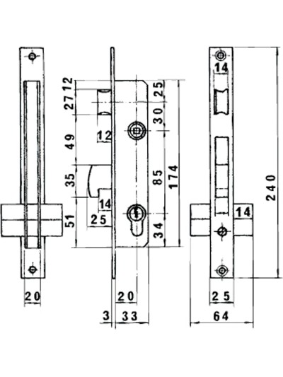 Cerradura Lince 5590         Hn/20 mm.