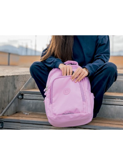 Mochila antartik multibolsillo 19l compartimento para portatil y tablet color rosa 450 x 160 x 300 mm