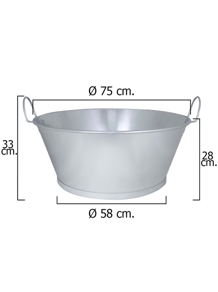 Barreño Galvanizado Baño 30" 75x28 cm. 70 Litros Barreño Galvanizado Baño 30" 75x28 cm. 70 Litros