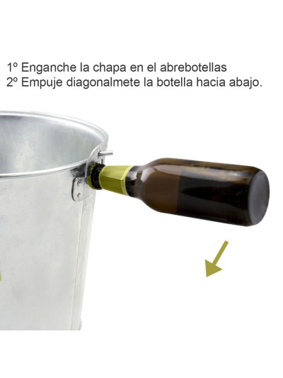 Cubo Zinc Metal Galvanizado Multiusos  6 Litros 26 x 17 x 19 (alt.) cm. con Abre Botellas