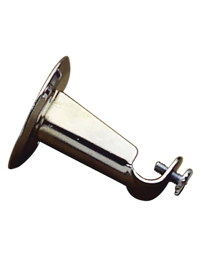 Soporte Barra 12 mm.Ø Cromo Frontal Redondo
