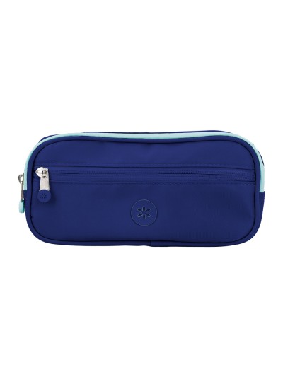 Estuche portatodo antartik 3 compartimentos compañero de mochila color azul marino 100 x 60 x 220 mm