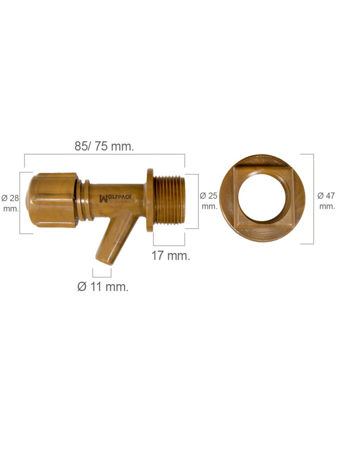 Grifo Barril Plástico Mini Con Tuerca 3/4" Grifo Barril Plástico Mini Con Tuerca 3/4"